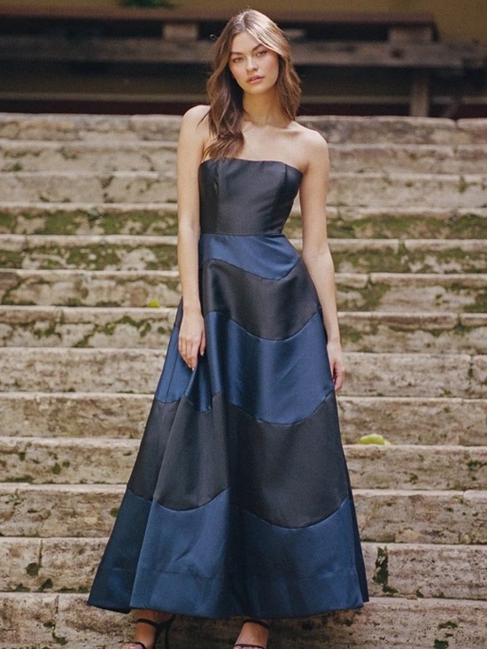 Anthropologie Dresses & Skirts - NWT Anthropologie Hutch Dress Rena Maxi Gown Strapless in Colorblock Navy Black